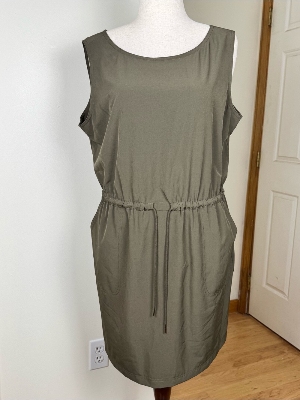 Calvin Klein Olive Green Casual Tank Dress